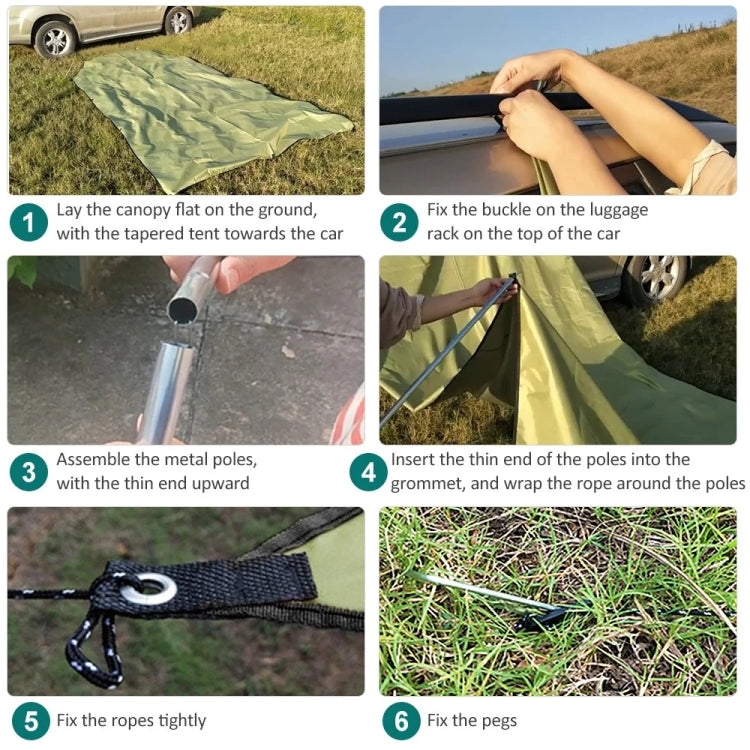 Outdoor Picnic Camping Tent On The Side Of The Car Vehicle Rain-proof Sunshade Canopy, 300x150cm, 300x200cm, 200x440cm
