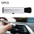 10 PCS Car Air Conditioner Air Outlet Telescopic Cleaning Brush, 10PCS+Silver, 10PCS+Black