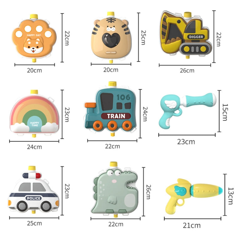 Children Outdoor Pumping Water Spray Toys Seaside Beach Water Toys, Style:, Shiba Inu, Cat, Tiger, Pink Pig, Police Car, Train, Excavator, Dinosaur, Rainbow, Astronaut