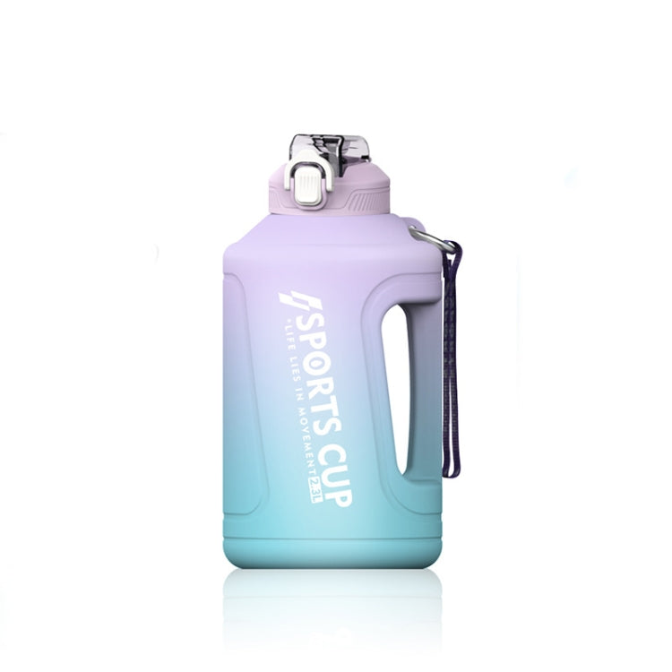 Large Capacity Gradient Straw Cup Sports Bottle With Scale, 1500ml, 2300ml, 3800ml