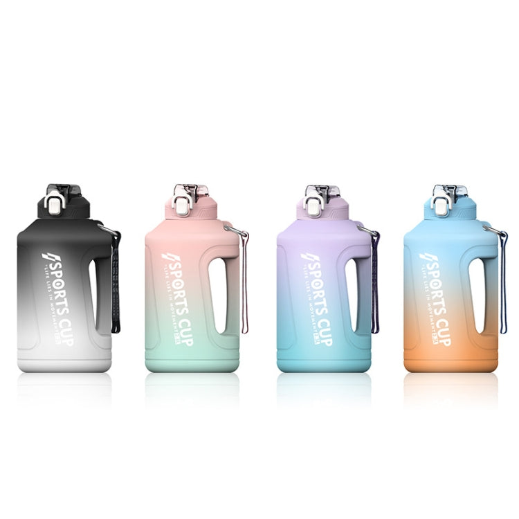 Large Capacity Gradient Straw Cup Sports Bottle With Scale, 1500ml, 2300ml, 3800ml