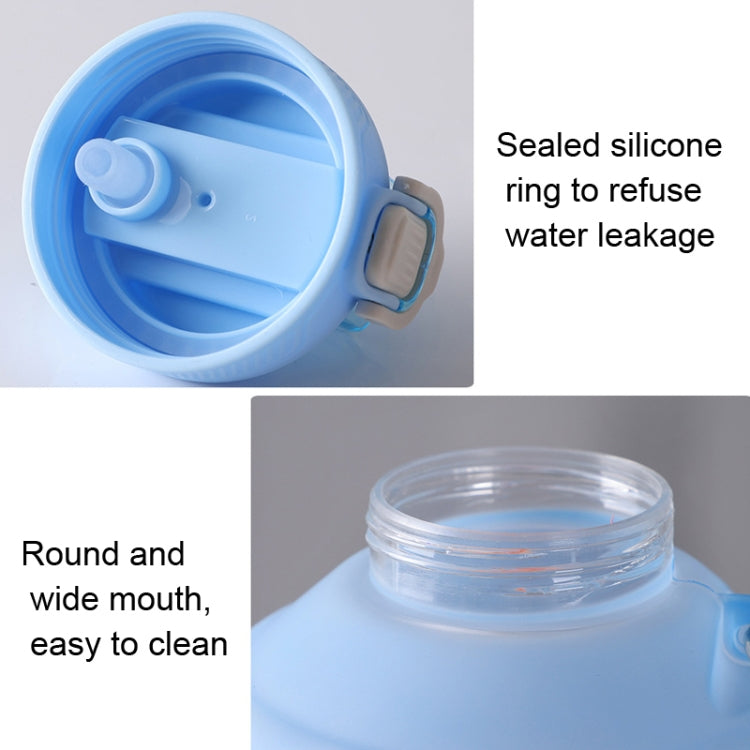 Large Capacity Gradient Straw Cup Sports Bottle With Scale, 1500ml, 2300ml, 3800ml