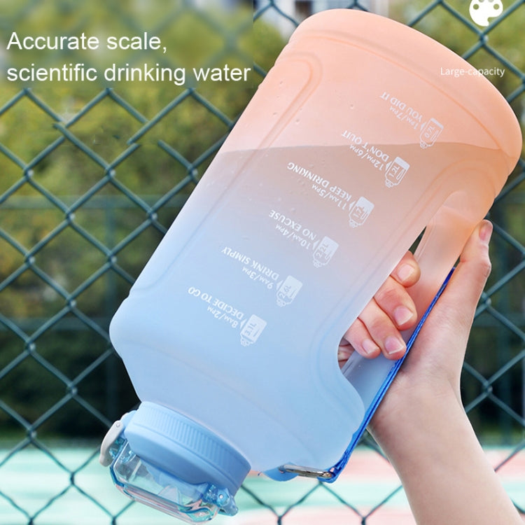 Large Capacity Gradient Straw Cup Sports Bottle With Scale, 1500ml, 2300ml, 3800ml