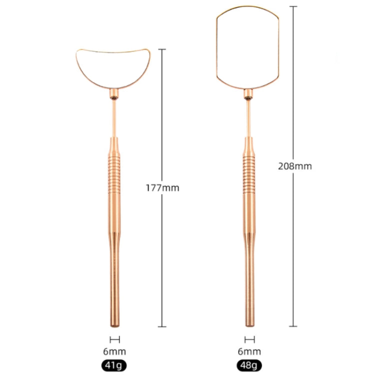 Stainless Steel Rotating Extension Eyelash Inspection Mirror, Style:, Crescent (Gold), Crescent (Rose Gold), Crescent (Silver)