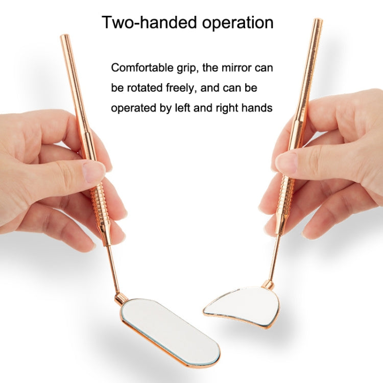 Stainless Steel Rotating Extension Eyelash Inspection Mirror, Style:, Crescent (Gold), Crescent (Rose Gold), Crescent (Silver)