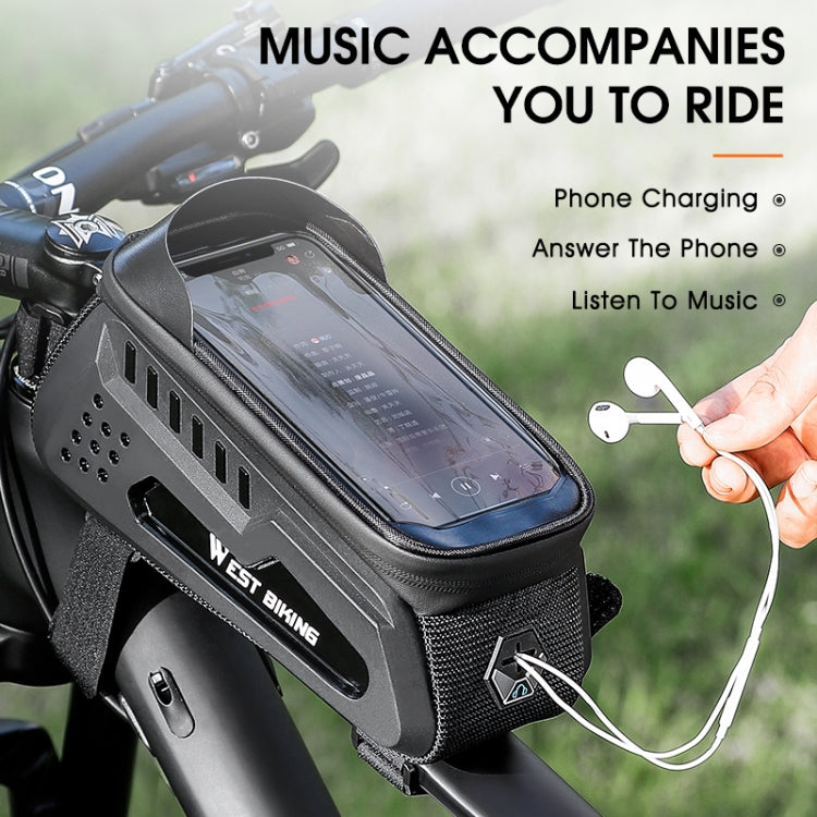 WEST BIKING Bicycle Front Bag TPU  Hard Shell Riding Front Beam Bag, YP0707293