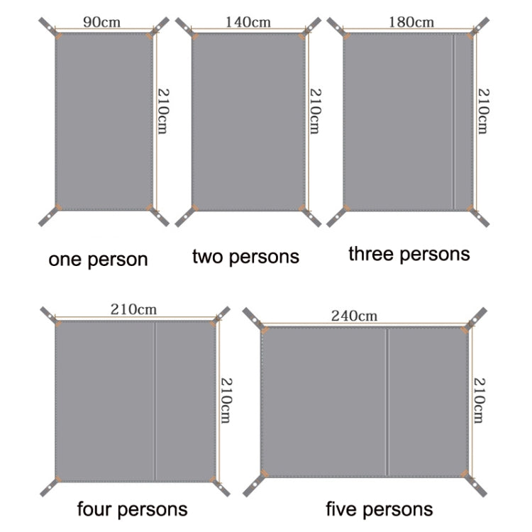 Outdoor Tent Mats Thickened Oxford Cloth Waterproof Picnic Mat, Size:, 90x210cm, 140x210cm, 180x210cm, 210x210cm, 240x210cm