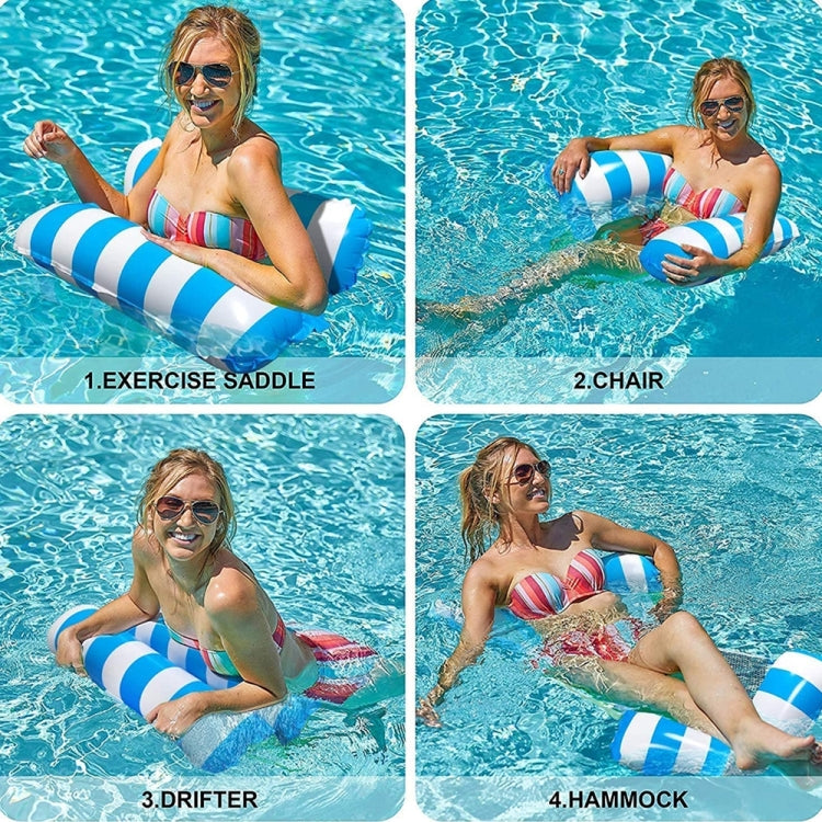 MT-2204008 Color Vertical Stripe PVC Inflatable Floating Bed, Colorful