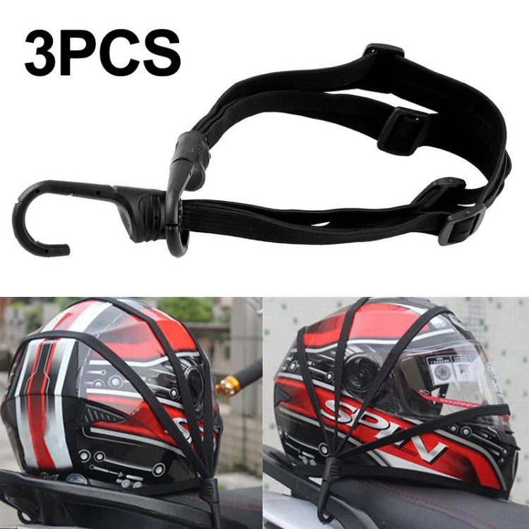 3 PCS Motorcycle Helmet Luggage Strap Universal Elastic Band Fuel Tank Net Rope, 3 PCS