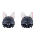 4PCS Motorcycle Plush Ear Helmet Decoration, White, Pink, Light Gray, Black, Red, Rose Red