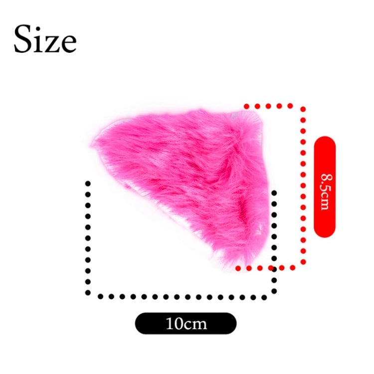 4PCS Motorcycle Plush Ear Helmet Decoration, White, Pink, Light Gray, Black, Red, Rose Red
