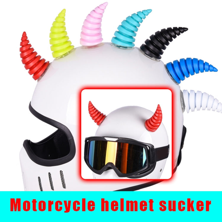 2PCS Motorcycle Horn Sucker Helmet Decoration, Red, Black, Pink, Light Blue, Blue, White, Green