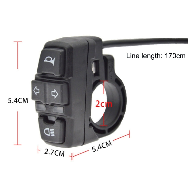 3 In 1 Switch Mountain Car Skateboard Horn Headlights Turn Switch, 36V, 48V