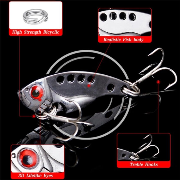 1 Set HENGJIA VIB013 Metal VIB Fake Bait Electroplated Hard Bait, 3.5cm 3g, 4cm 7g, 5.5cm 11g