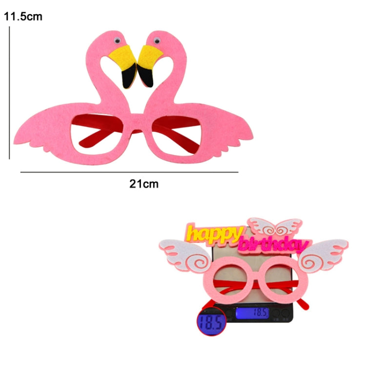 2 PCS Funny Glasses Birthday Party Cartoon Decoration Photo Props, Shape:, Happy Birthday Dot, Pink Firebird, Blue Bear, Rose Red Firebird, Blue Letters, Frog, Angel Wings, Yellow Letters, Pink Letters