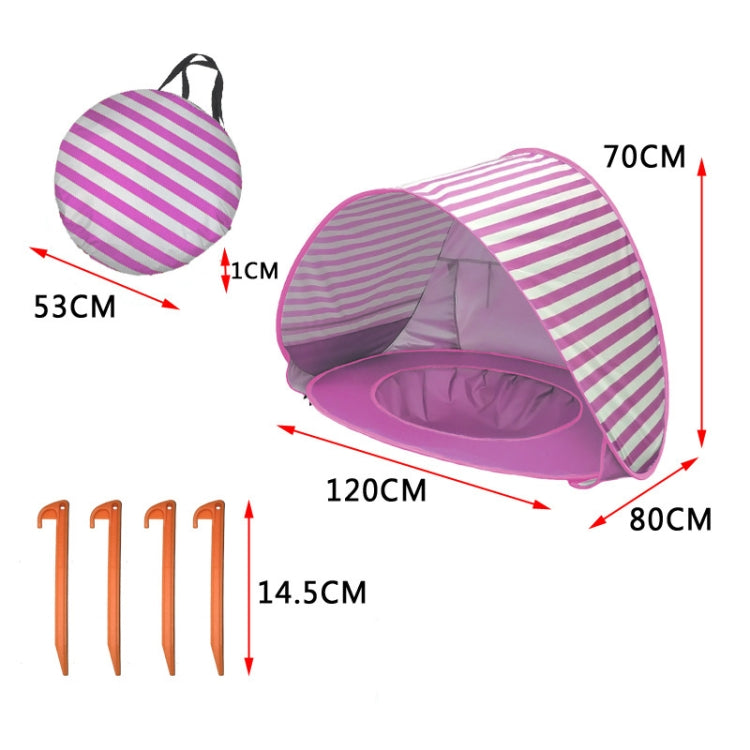 Baby Beach Tent With Pool Portable Foldable Sunshelter, Orange, Pink, Lake Green Stripe, Pink Stripe, Shark Gray, Shark Yellow, Whale Blue, Whale Pink