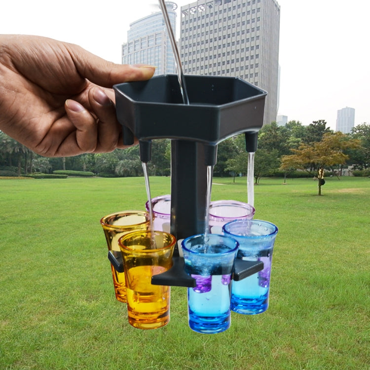 Bar Party 6 Cups Hexagon Wine Dispenser Wine Pourer, Gray+6 Transparent Cups, Blue+6 Transparent Cups, Gray+6 Colorful Cups, Blue+6 Colorful Cups, Pink+6 Colorful Cups