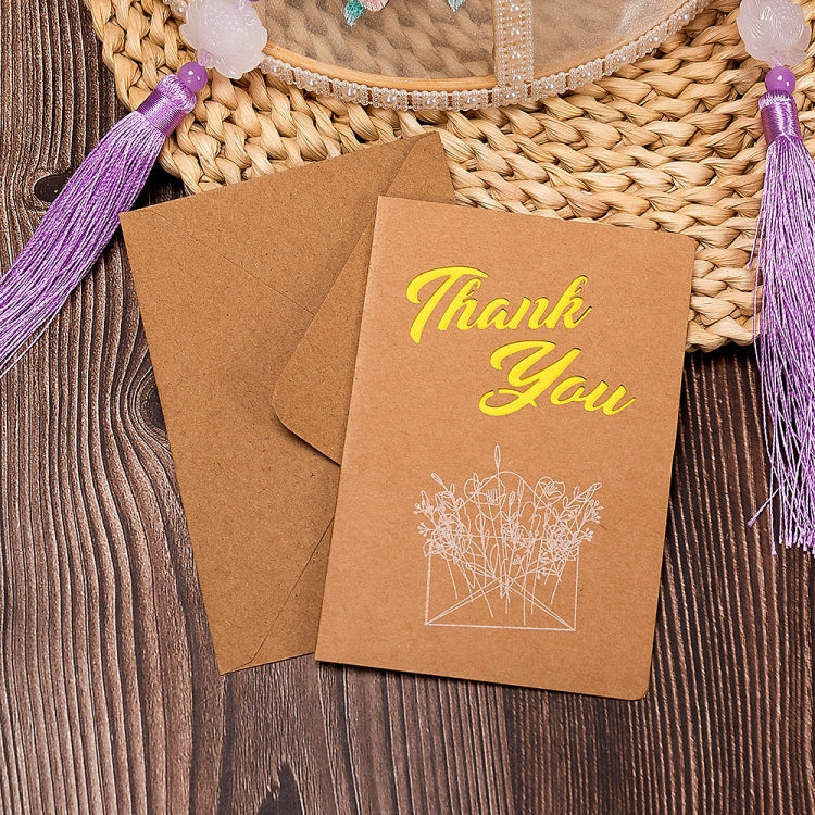 10 PCS Retro Hollow Kraft Blessing Card with Envelope, Thank You, Love You, Happy Christmas, Special for You, Happy Birthday, Wish You all the Best, A Beautiful Day, Beautiful Life, Flying Dream