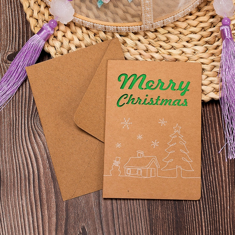 10 PCS Retro Hollow Kraft Blessing Card with Envelope, Thank You, Love You, Happy Christmas, Special for You, Happy Birthday, Wish You all the Best, A Beautiful Day, Beautiful Life, Flying Dream