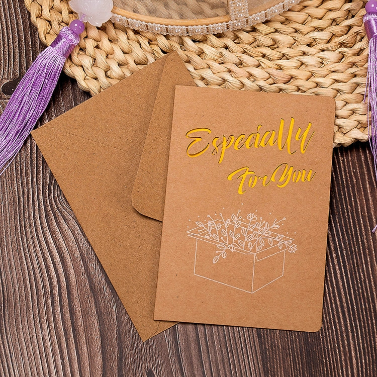 10 PCS Retro Hollow Kraft Blessing Card with Envelope, Thank You, Love You, Happy Christmas, Special for You, Happy Birthday, Wish You all the Best, A Beautiful Day, Beautiful Life, Flying Dream