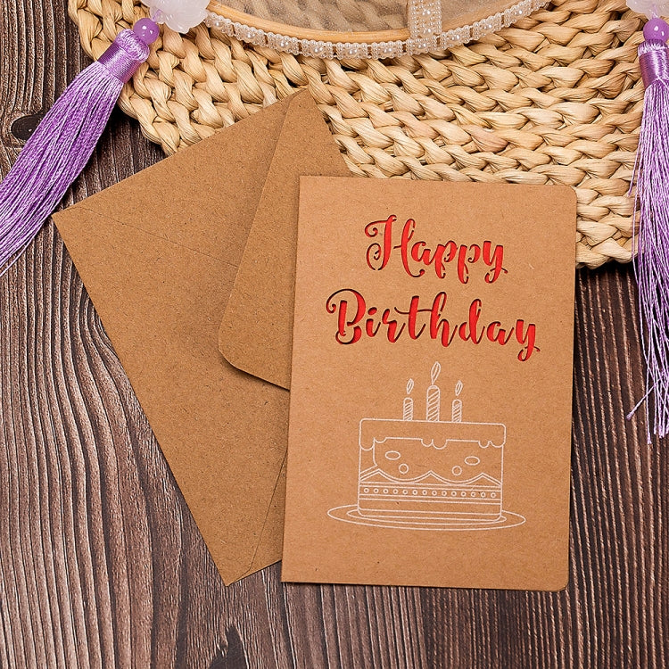 10 PCS Retro Hollow Kraft Blessing Card with Envelope, Thank You, Love You, Happy Christmas, Special for You, Happy Birthday, Wish You all the Best, A Beautiful Day, Beautiful Life, Flying Dream