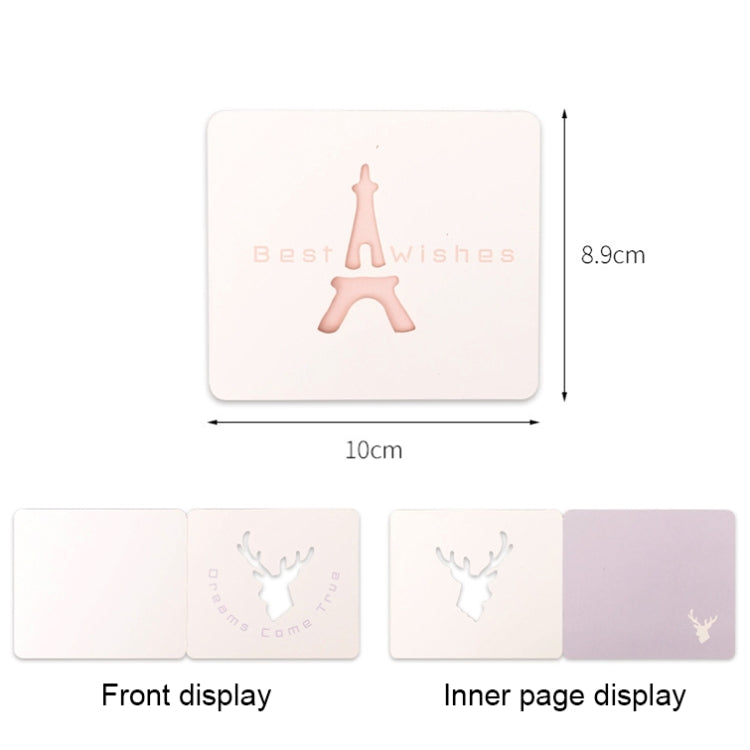10 PCS Cute Hollow Cartoon Greeting Card, The Best Blessing, Dreams Come True, Happy Birthday, Happy Time, Flying to You, Life is Full of Gifts, Wish You all the Best, Thankful
