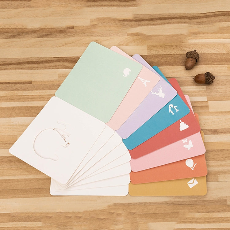10 PCS Cute Hollow Cartoon Greeting Card, The Best Blessing, Dreams Come True, Happy Birthday, Happy Time, Flying to You, Life is Full of Gifts, Wish You all the Best, Thankful