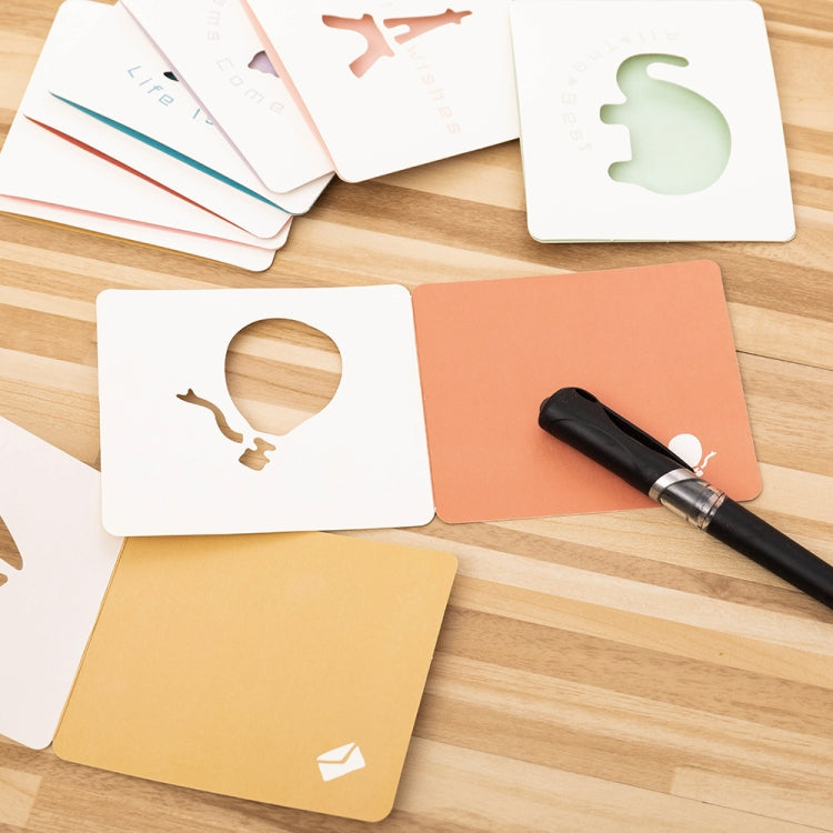 10 PCS Cute Hollow Cartoon Greeting Card, The Best Blessing, Dreams Come True, Happy Birthday, Happy Time, Flying to You, Life is Full of Gifts, Wish You all the Best, Thankful