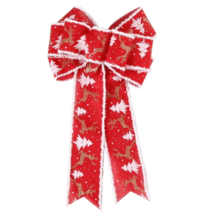 Fine Linen Plaid Christmas Bow Festive Scene Decoration, Red White Edge, White Edge Gray, White Edge Pink, Pink, Red Plaid, Gray Plaid, Khaki