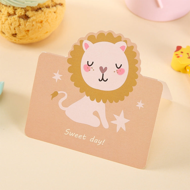 100 PCS Cute Cartoon Birthday Cards, Lion, Rabbit, Cake, Penguin, Bear, Cat