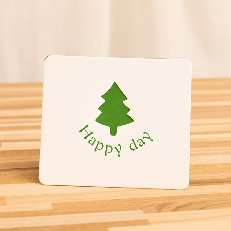 10 PCS Hollow Cartoon Greeting Card, Green Pine, Red Love, Light Green Pony, Blue Whale, Yellow Crown, Blue Star, Pink Bow, Red Gift