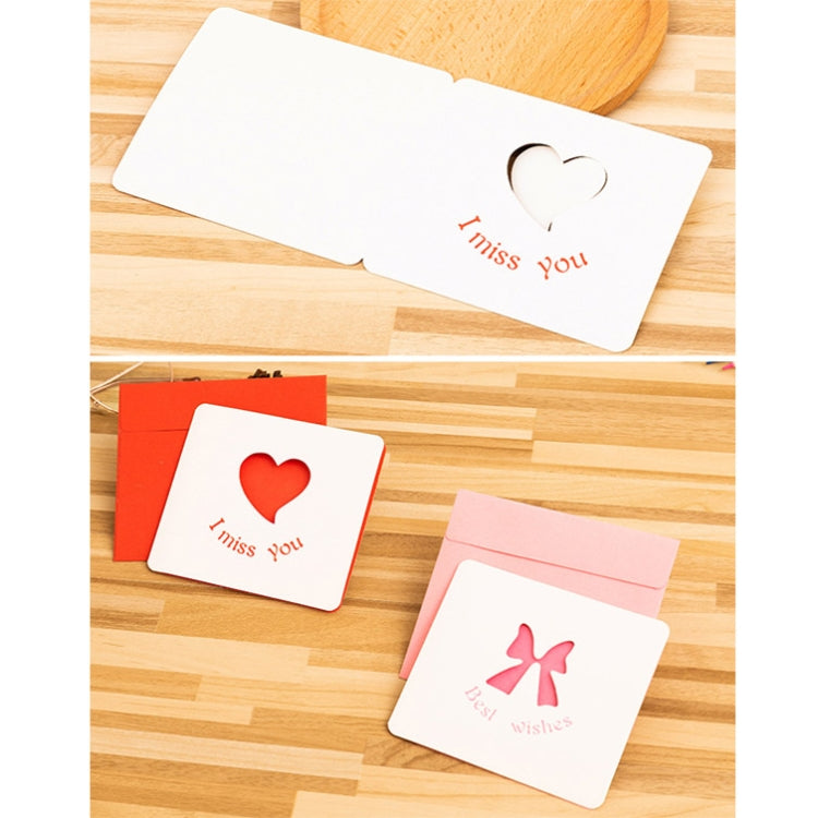 10 PCS Hollow Cartoon Greeting Card, Green Pine, Red Love, Light Green Pony, Blue Whale, Yellow Crown, Blue Star, Pink Bow, Red Gift