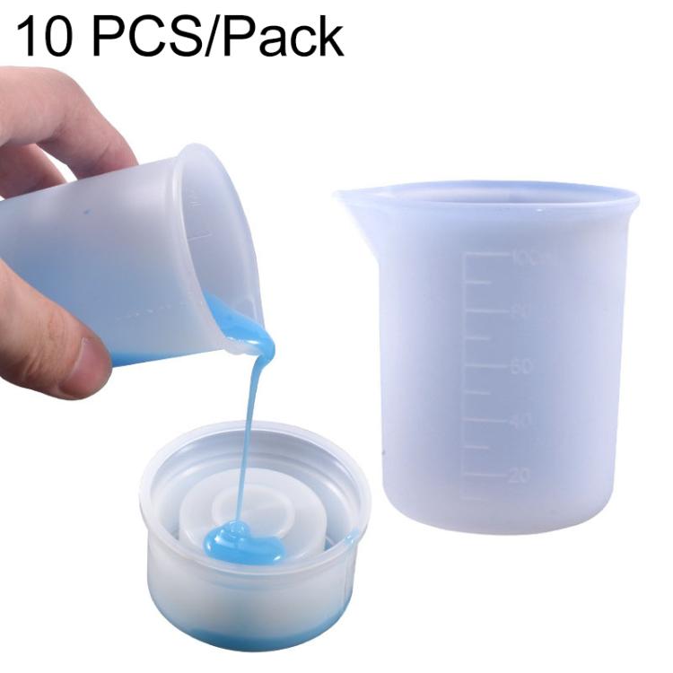 10 PCS Crystal Epoxy Silicone With Scale 100ml Measuring Cup, 10 PCS 100ml