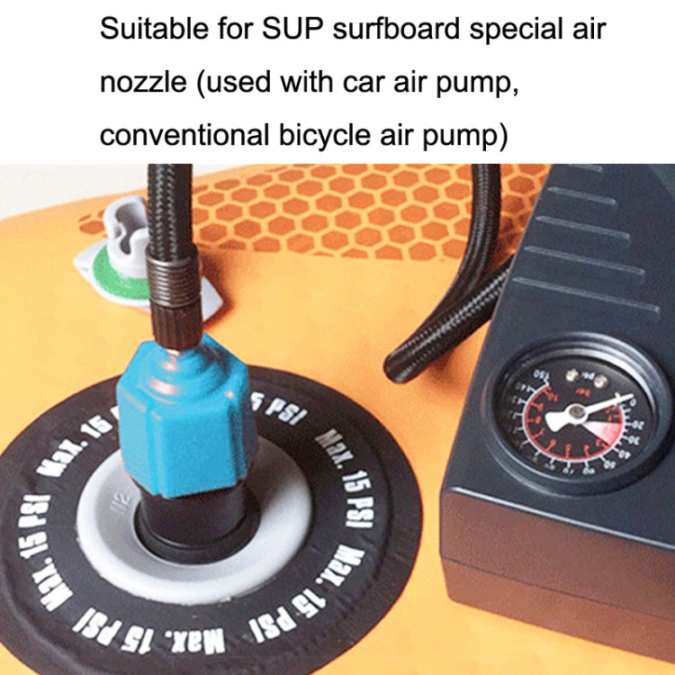 For Paddle Kayak Surfboard Valve Adapter Car Pump Conversion Head, Blue