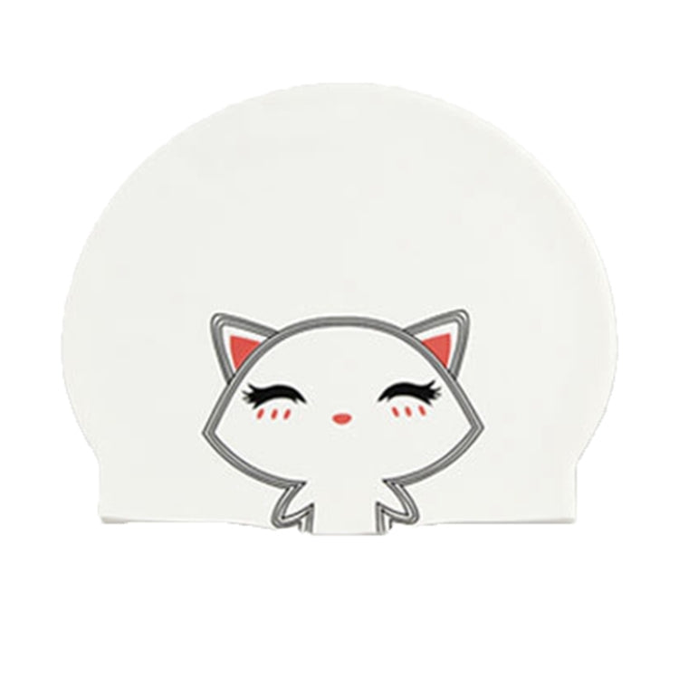 Hy08 Cute Cartoon Print Silicone Swimming Cap, Spec:, Black Swan, Little Squirrel, Princess Cat, Cavaliers cat, White Pig, Pink Pig, Strawberry, Pink Blossom, Deep Blue
