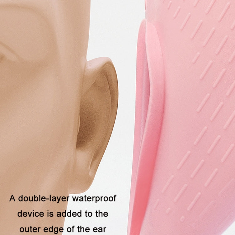 WAVE Waterproof Solid Color Ear Guard Silicone Swimming Cap, White, Pink, Black, Pink Blue, Rose Red, Colorful Blue, Childrens White, Childrens Pink, Childrens Pink Blue, Long Hair Pink Purple, Long Hair Black