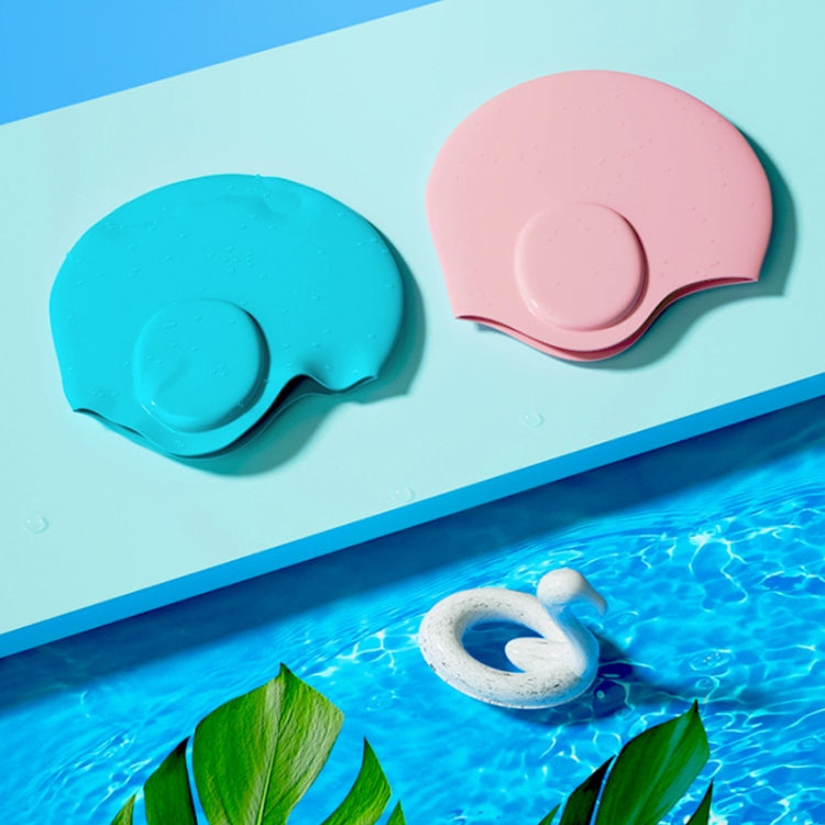 WAVE Waterproof Solid Color Ear Guard Silicone Swimming Cap, White, Pink, Black, Pink Blue, Rose Red, Colorful Blue, Childrens White, Childrens Pink, Childrens Pink Blue, Long Hair Pink Purple, Long Hair Black