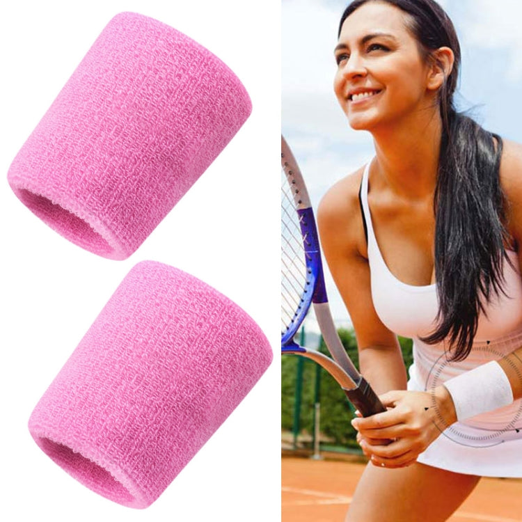 2PCS Basketball Badminton Tennis Running Fitness Towel Sweat-absorbing Sports Wrist, Sports Wrist(White), Sports Wrist(Blue), Sports Wrist(Yellow), Sports Wrist(Pink), Sports Wrist(Black), Sports Wrist(Silver Gray), Sports Wrist(Red)                   ...
