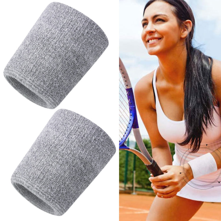 2PCS Basketball Badminton Tennis Running Fitness Towel Sweat-absorbing Sports Wrist, Sports Wrist(White), Sports Wrist(Blue), Sports Wrist(Yellow), Sports Wrist(Pink), Sports Wrist(Black), Sports Wrist(Silver Gray), Sports Wrist(Red)                   ...