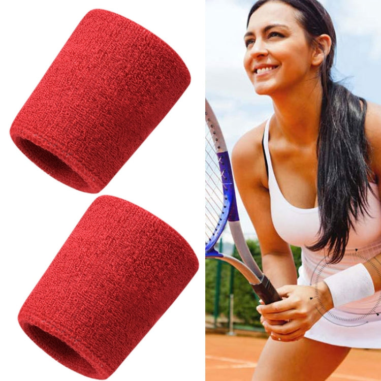 2PCS Basketball Badminton Tennis Running Fitness Towel Sweat-absorbing Sports Wrist, Sports Wrist(White), Sports Wrist(Blue), Sports Wrist(Yellow), Sports Wrist(Pink), Sports Wrist(Black), Sports Wrist(Silver Gray), Sports Wrist(Red)                   ...