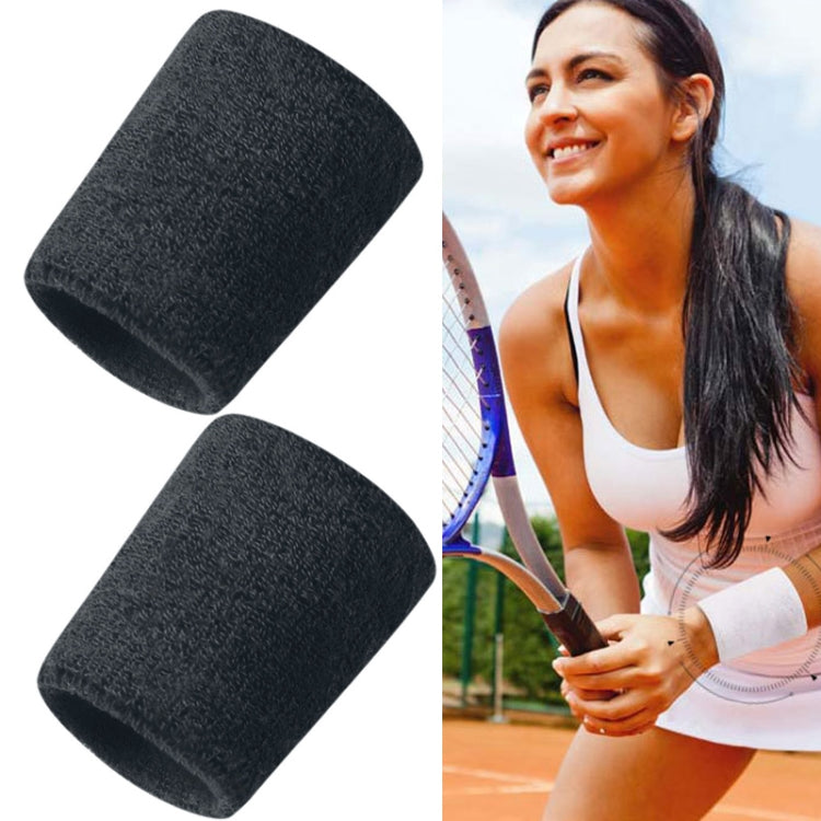2PCS Basketball Badminton Tennis Running Fitness Towel Sweat-absorbing Sports Wrist, Sports Wrist(White), Sports Wrist(Blue), Sports Wrist(Yellow), Sports Wrist(Pink), Sports Wrist(Black), Sports Wrist(Silver Gray), Sports Wrist(Red)                   ...