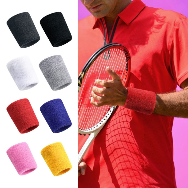 2PCS Basketball Badminton Tennis Running Fitness Towel Sweat-absorbing Sports Wrist, Sports Wrist(White), Sports Wrist(Blue), Sports Wrist(Yellow), Sports Wrist(Pink), Sports Wrist(Black), Sports Wrist(Silver Gray), Sports Wrist(Red)                   ...