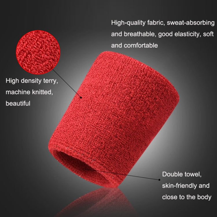 2PCS Basketball Badminton Tennis Running Fitness Towel Sweat-absorbing Sports Wrist, Sports Wrist(White), Sports Wrist(Blue), Sports Wrist(Yellow), Sports Wrist(Pink), Sports Wrist(Black), Sports Wrist(Silver Gray), Sports Wrist(Red)                   ...