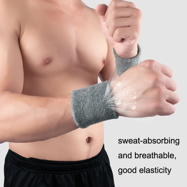 2PCS Basketball Badminton Tennis Running Fitness Towel Sweat-absorbing Sports Wrist, Sports Wrist(White), Sports Wrist(Blue), Sports Wrist(Yellow), Sports Wrist(Pink), Sports Wrist(Black), Sports Wrist(Silver Gray), Sports Wrist(Red)                   ...