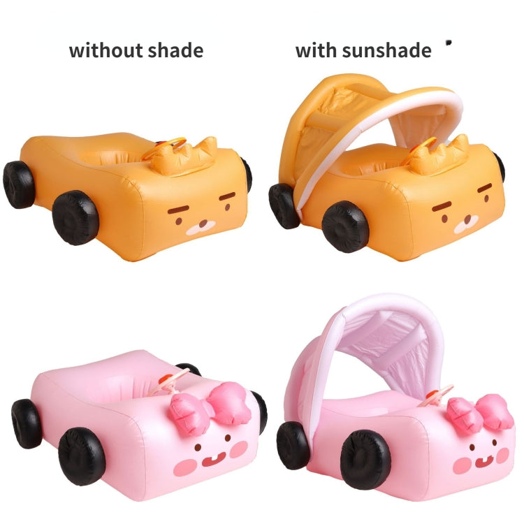 Removable Sunshade Car Shape Inflatable Pool Float Swimming Ring Baby Float Seat, Swimming Ring With Awning(Pink), Swimming Ring With Awning(Yellow)