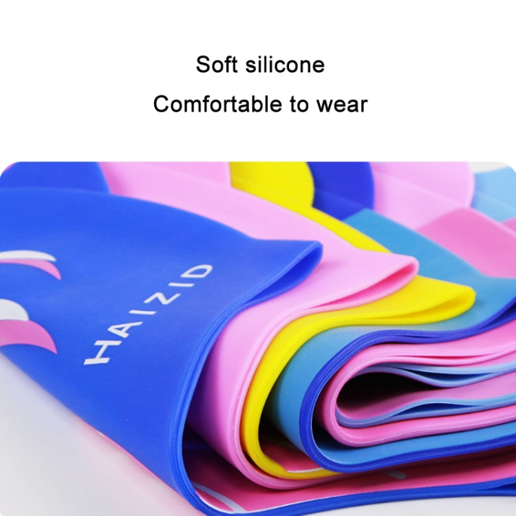 HAIZID Cute Cartoon Waterproof Silicone Children Swimming Cap, HAIZID (Shark Tooth Blue), HAIZID (Shark Tooth Pink), HAIZID (Shark Tooth Yellow), HAIZID (Fish Scales Royal Blue), HAIZID (Fish Blue Pink), HAIZID (Fish Scales Rose Red Pink)