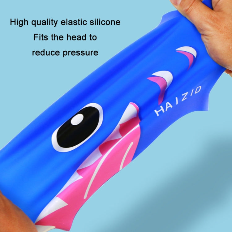 HAIZID Cute Cartoon Waterproof Silicone Children Swimming Cap, HAIZID (Shark Tooth Blue), HAIZID (Shark Tooth Pink), HAIZID (Shark Tooth Yellow), HAIZID (Fish Scales Royal Blue), HAIZID (Fish Blue Pink), HAIZID (Fish Scales Rose Red Pink)