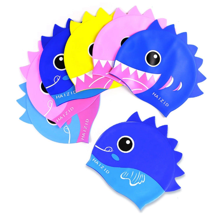 HAIZID Cute Cartoon Waterproof Silicone Children Swimming Cap, HAIZID (Shark Tooth Blue), HAIZID (Shark Tooth Pink), HAIZID (Shark Tooth Yellow), HAIZID (Fish Scales Royal Blue), HAIZID (Fish Blue Pink), HAIZID (Fish Scales Rose Red Pink)