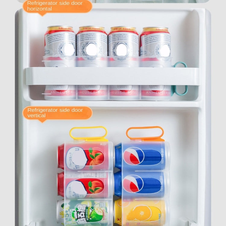 Beer Cola Refrigerated Transparent Storage Box, 3 PCS Yellow, 3 PCS Green, 3 PCS Orange