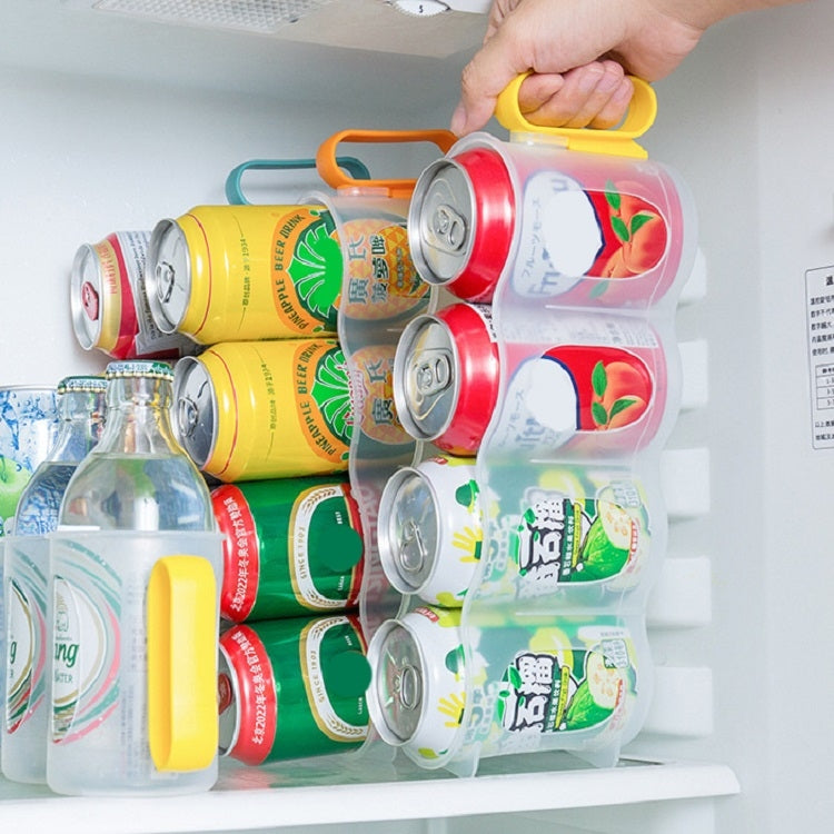 Beer Cola Refrigerated Transparent Storage Box, 3 PCS Yellow, 3 PCS Green, 3 PCS Orange